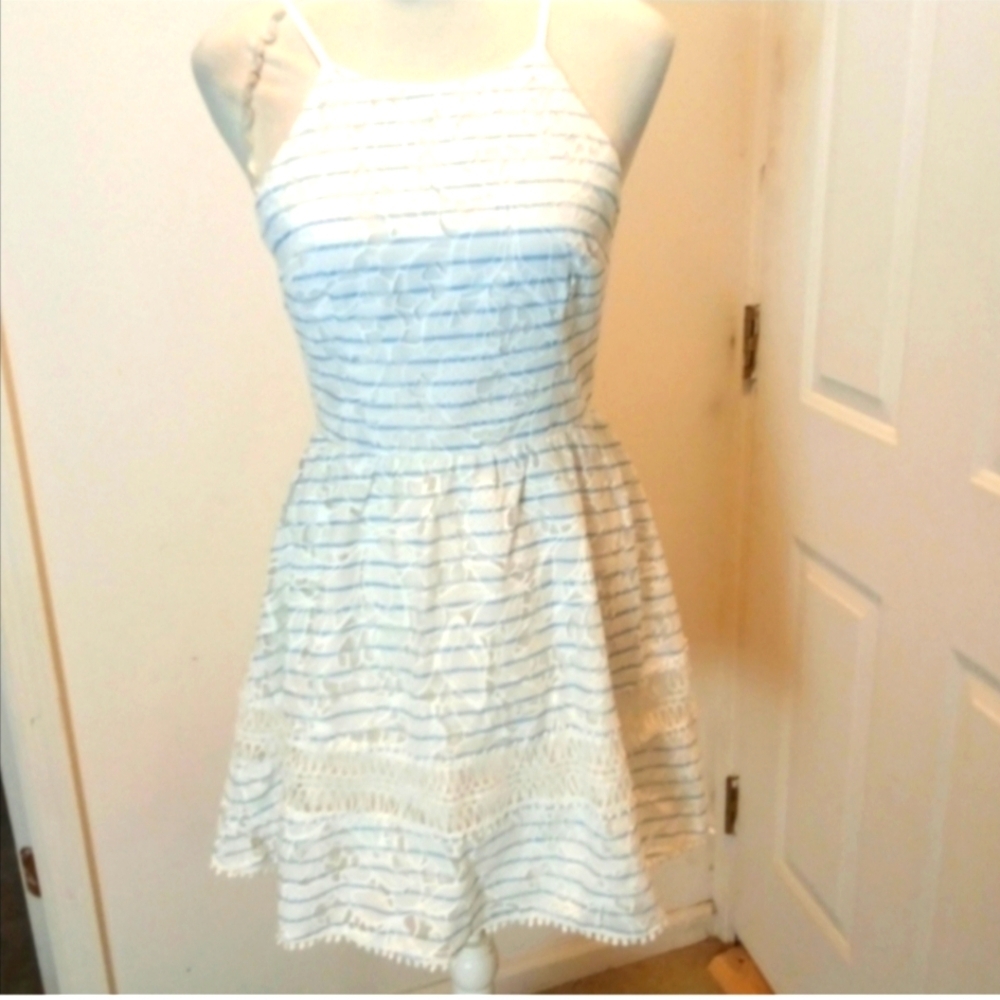 J.O.A floral stripe mini Sun dress Stripe Fit & Flare Summer